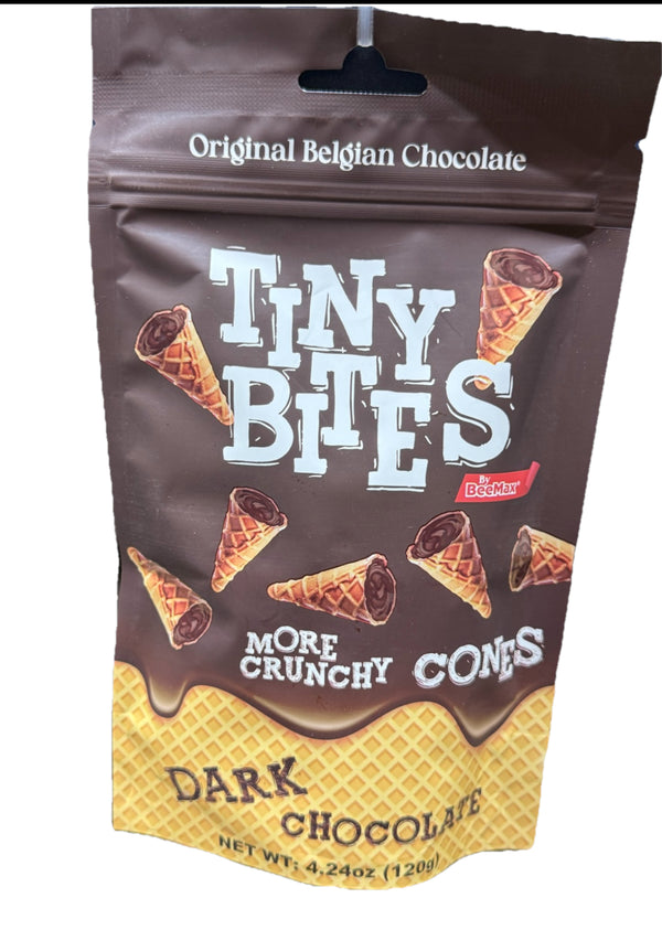 Tiny Bites Belgiun Chocolate Waffle Dark Chocolate Flavor 4.24 oz - Exotic World Snacks