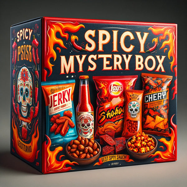 Exotic Snacks Spicy Mystery Box - 5 Burning Snacks with 1 Drink - Exotic World Snacks