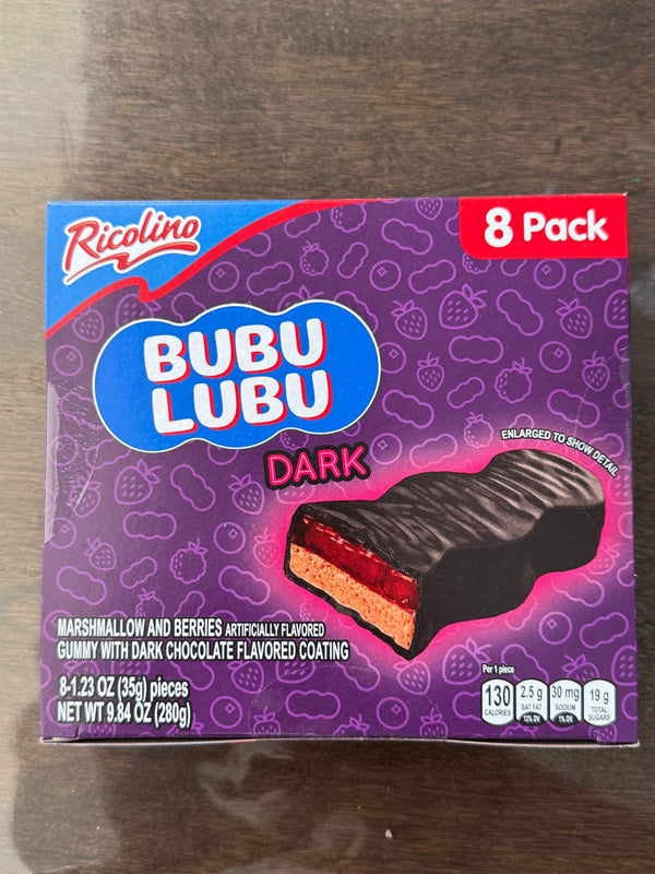 Bubulubu Limited edition Dark chocolate with berries and marshmallows 8 pack - Exotic World Snacks