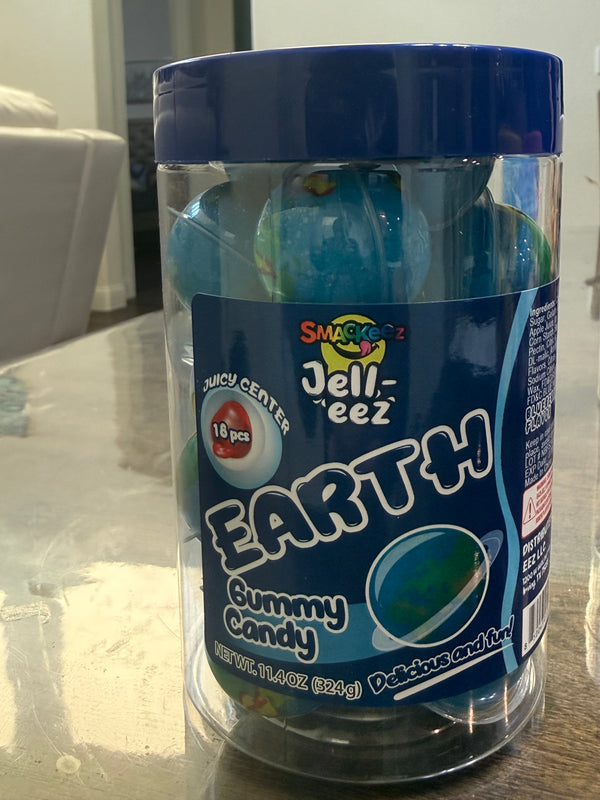 Smakeez Earth Gummy Candy With Fruity Liquid Center Fat Free Halloween 18 Ct - Exotic World Snacks