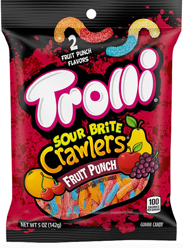 Trolli Sour Brite Crawlers Fruit Punch 5 oz gummy bags - Exotic World Snacks