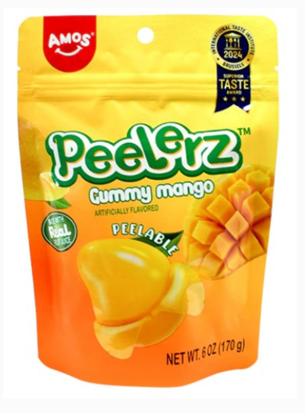 AMOS 6oz Peelerz Gummy Mango Flavor Peelable Fruit Gummy Viral Tiktok Candy - Exotic World Snacks