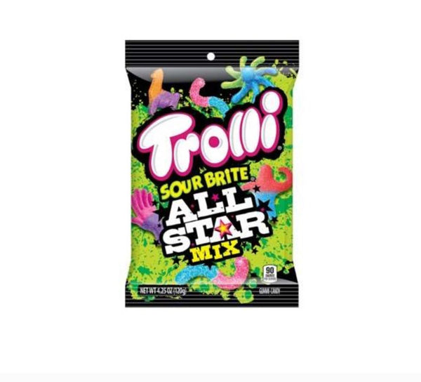Trolli Sour Brite All Star Mix 4.25 oz mix gummy bags - Exotic World Snacks