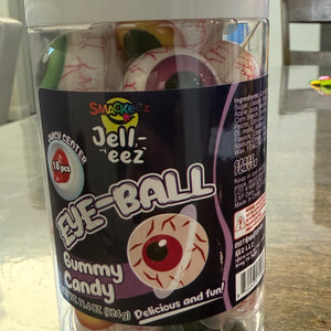 Smakeez Eye Ball Gummy Candy With Fruity Liquid Center Fat Free Halloween 18 Ct - Exotic World Snacks