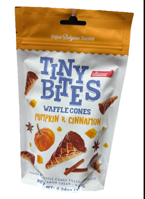 Tiny Bites Belgiun Chocolate Waffle Pumpkin & Cinnamon Flavor 4.24 oz - Exotic World Snacks