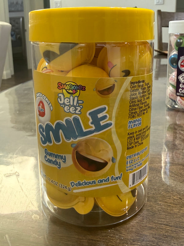 Smakeez Smile Gummy Candy With Fruity Liquid Center Fat Free Halloween 18 Ct - Exotic World Snacks