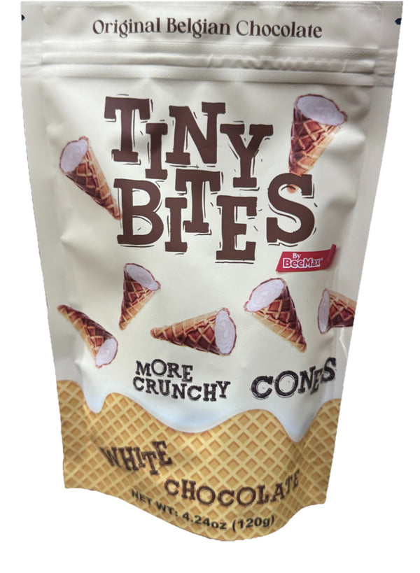 Tiny Bites Belgiun Chocolate Waffle White Chocolate Flavor 4.24 oz - Exotic World Snacks