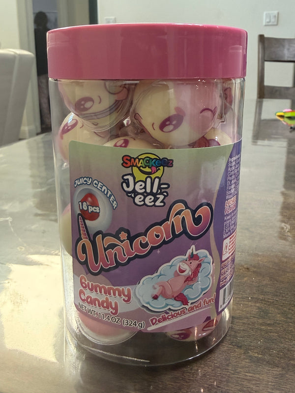 Smakeez Unicorn Gummy Candy With Fruity Liquid Center Fat Free Halloween 18 Ct - Exotic World Snacks