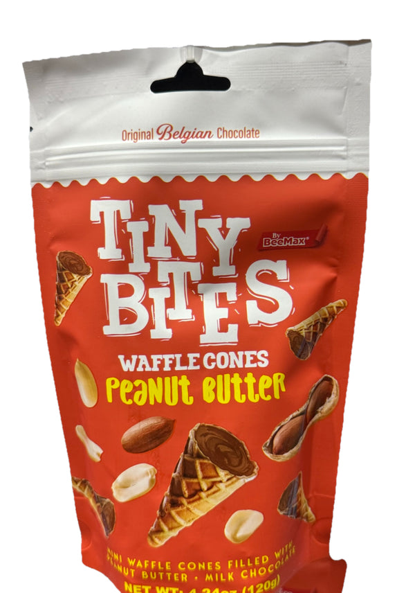 Tiny Bites Belgiun Chocolate Waffle Peanut Butter Flavor 4.24 oz - Exotic World Snacks