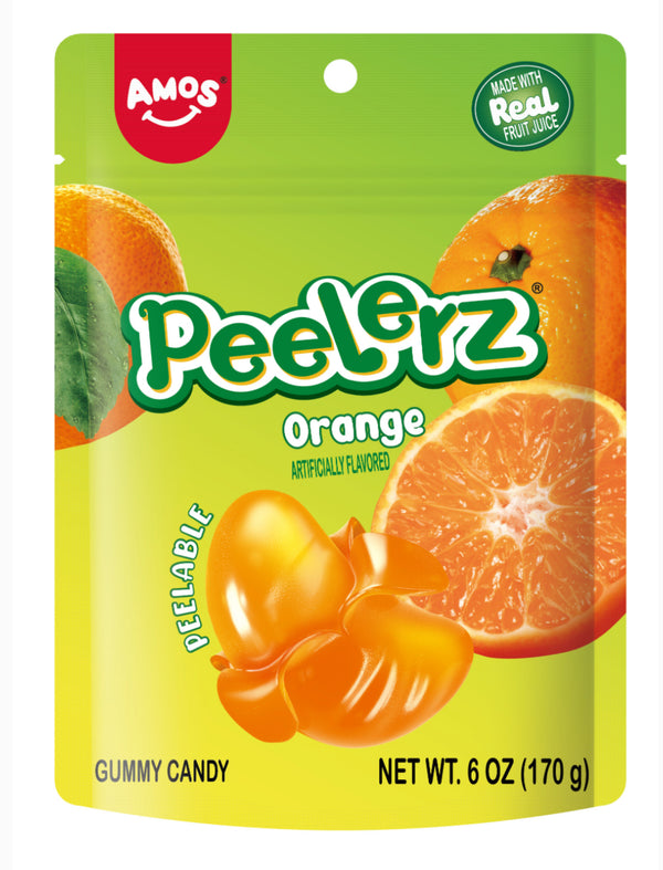 AMOS 6oz Peelerz orange Flavor Peelable Fruit Gummy Viral Tiktok Candy - Exotic World Snacks