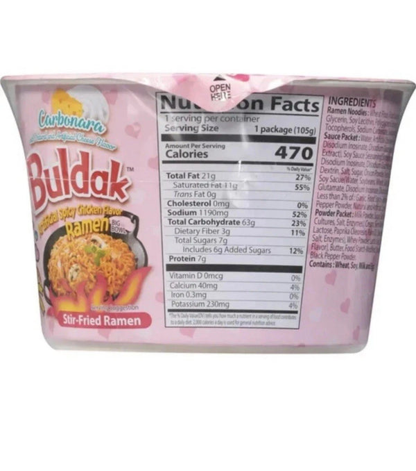 Samyang Buldak Carbonara Spicy Chicken Ramen (Stir-Fried Noodle) - Exotic World Snacks