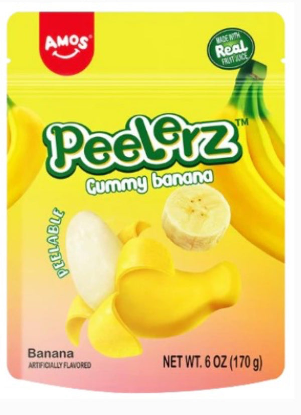 AMOS 6oz Peelerz Gummy Banana Flavor Peelable Fruit Gummy Viral Tiktok Candy - Exotic World Snacks